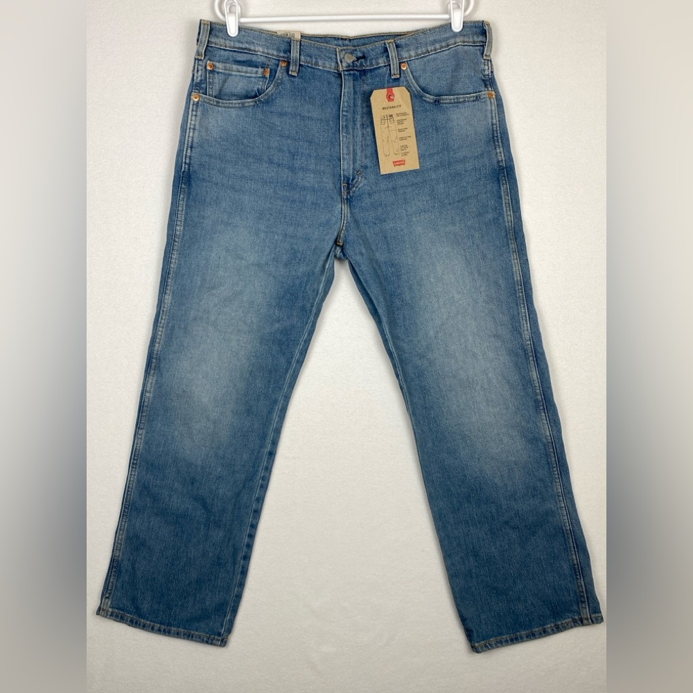 NEW Levi's Western Fit Jeans Mens 38x29 Blue Denim Stretch Cowboy Rodeo Workwear